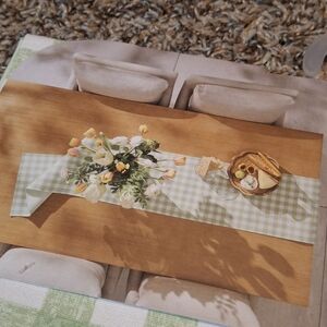 Green Checkered Table Runner